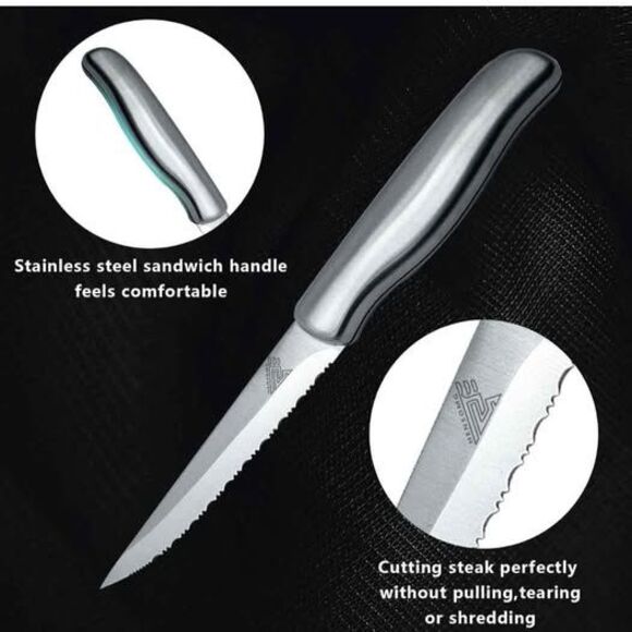 Steak Knives Set of 8 and Acrylic Holder - Picture 3 of 9